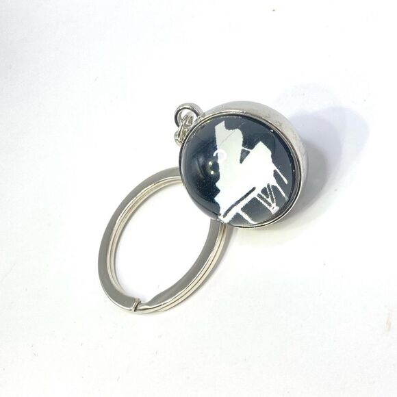 Stainless steel music piano bubble keychain - Picture 3 of 3